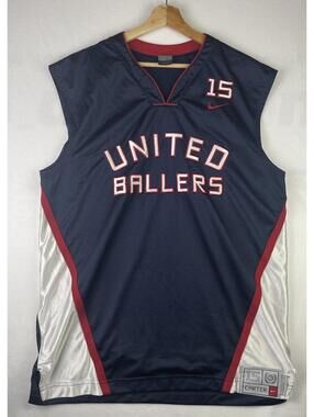 Nike Vince Carter VC #15 United Ballers Navy Basketball Jersey Sz L Length +2